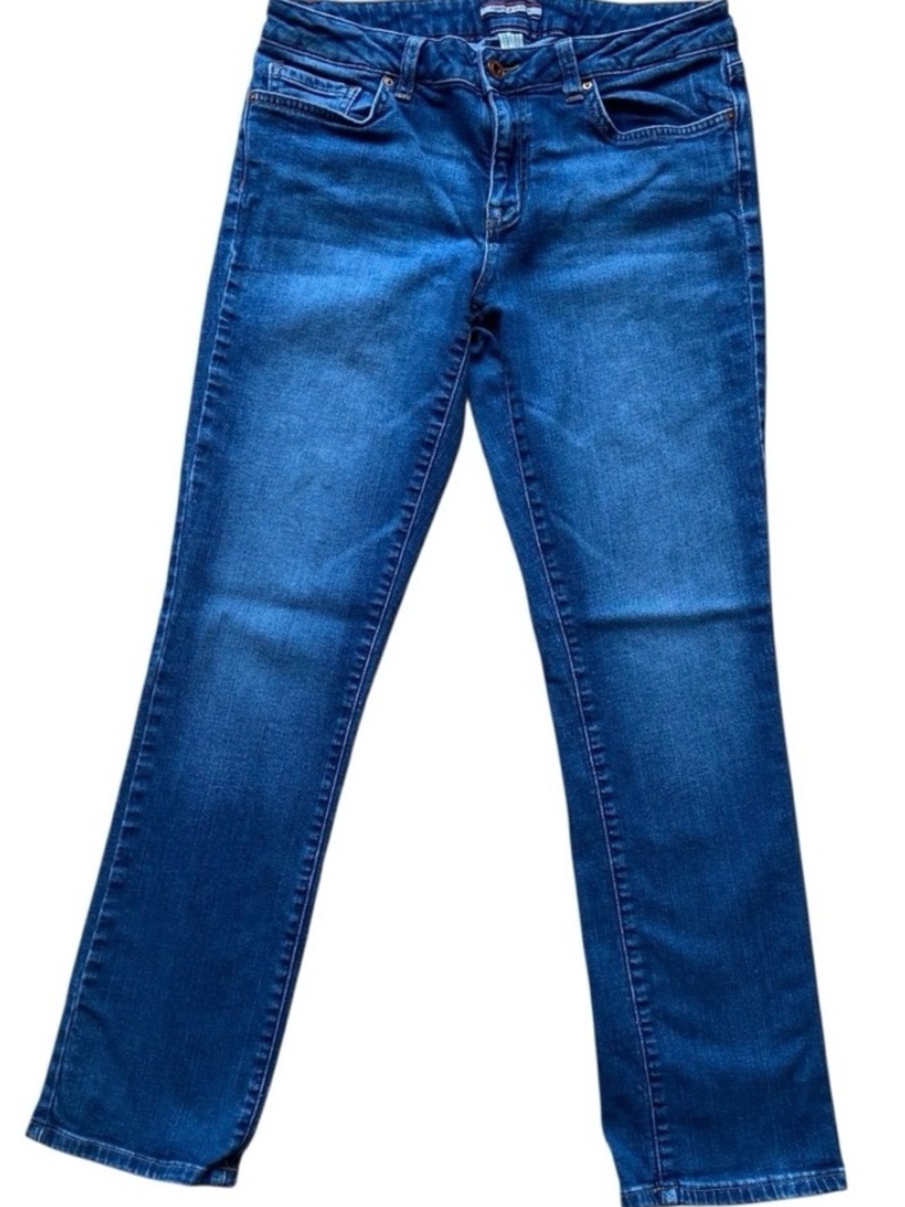 Tommy Hilfiger jeans blue straight leg mid rise lightly stretchy denim  size 8S